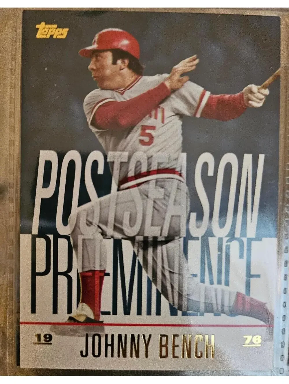 2018 Topps Update #PO-1 Johnny Bench Postseason Preeminence (Thick blur)